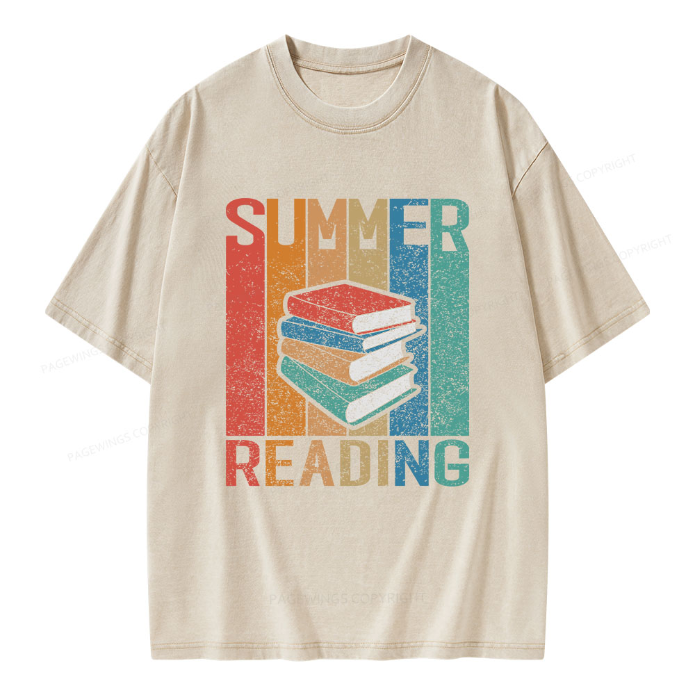 Pagewings Summer Reading Unisex Washed T-shirt