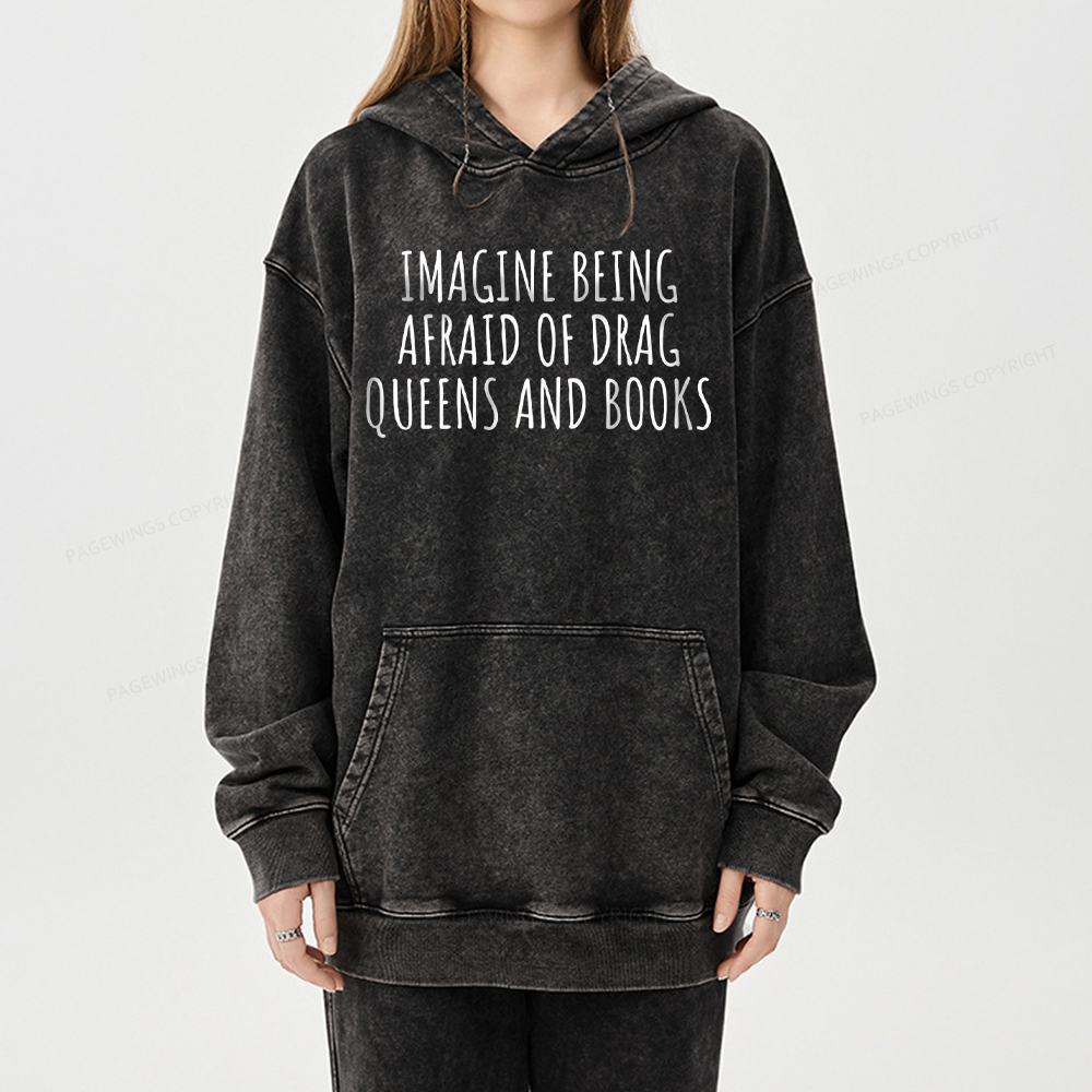 Pagewing Funny Liberal Shirt Unisex Washed Hoodie