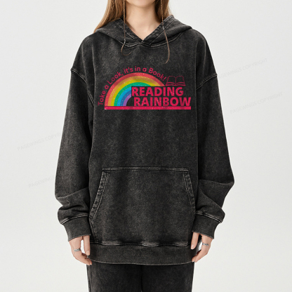 Pagewing Reading Rainbow Unisex Washed Hoodie