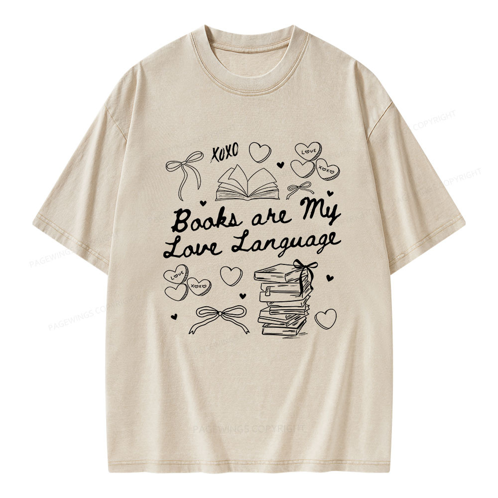 Pagewings Books Are My Love Language Unisex Washed T-shirt