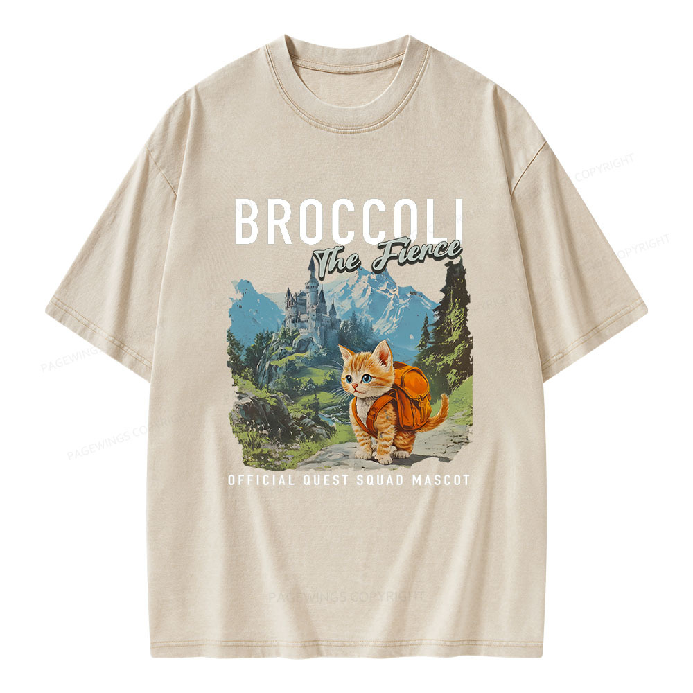 Pagewings Broccoli the Fierce Unisex Washed T-shirt