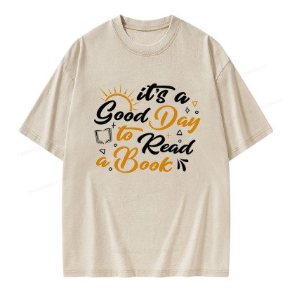 Pagewings It's A Good Day To Read A Book Unisex Washed T-shirt