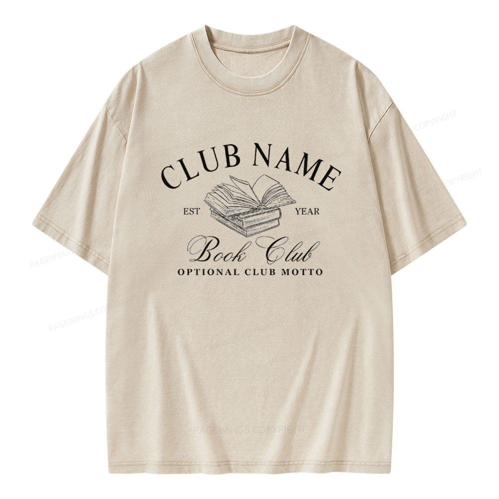 Pagewings Personalized Book Club Unisex Washed T-shirt