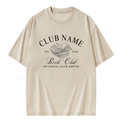Pagewings Personalized Book Club Unisex Washed T-shirt
