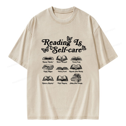 Pagewings Reading Is Self-care Unisex Washed T-shirt
