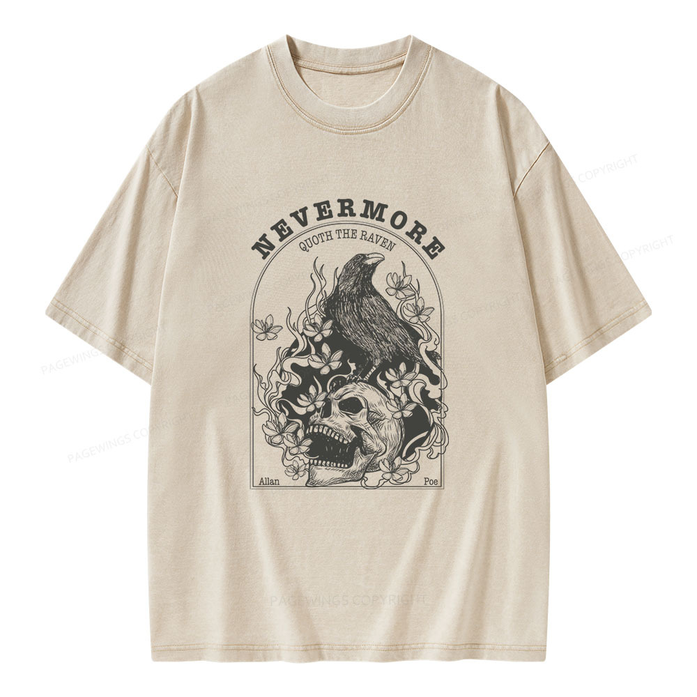 Pagewings Nevermore Quoth The Raven Unisex Washed T-shirt
