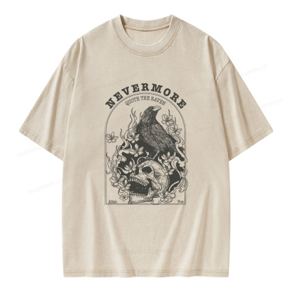 Pagewings Nevermore Quoth The Raven Unisex Washed T-shirt