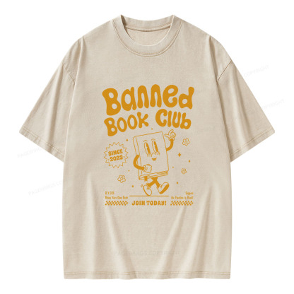 Pagewings Banned Book Club Unisex Washed T-shirt