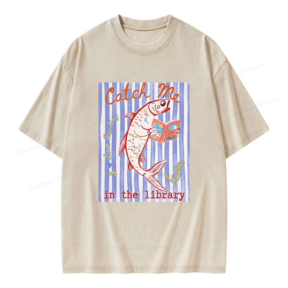 Pagewings Catch Me In The Library Unisex Washed T-shirt