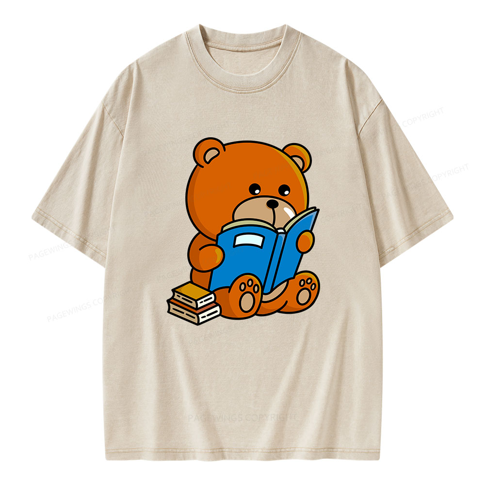 Pagewings Bookish Bear Unisex Washed T-shirt