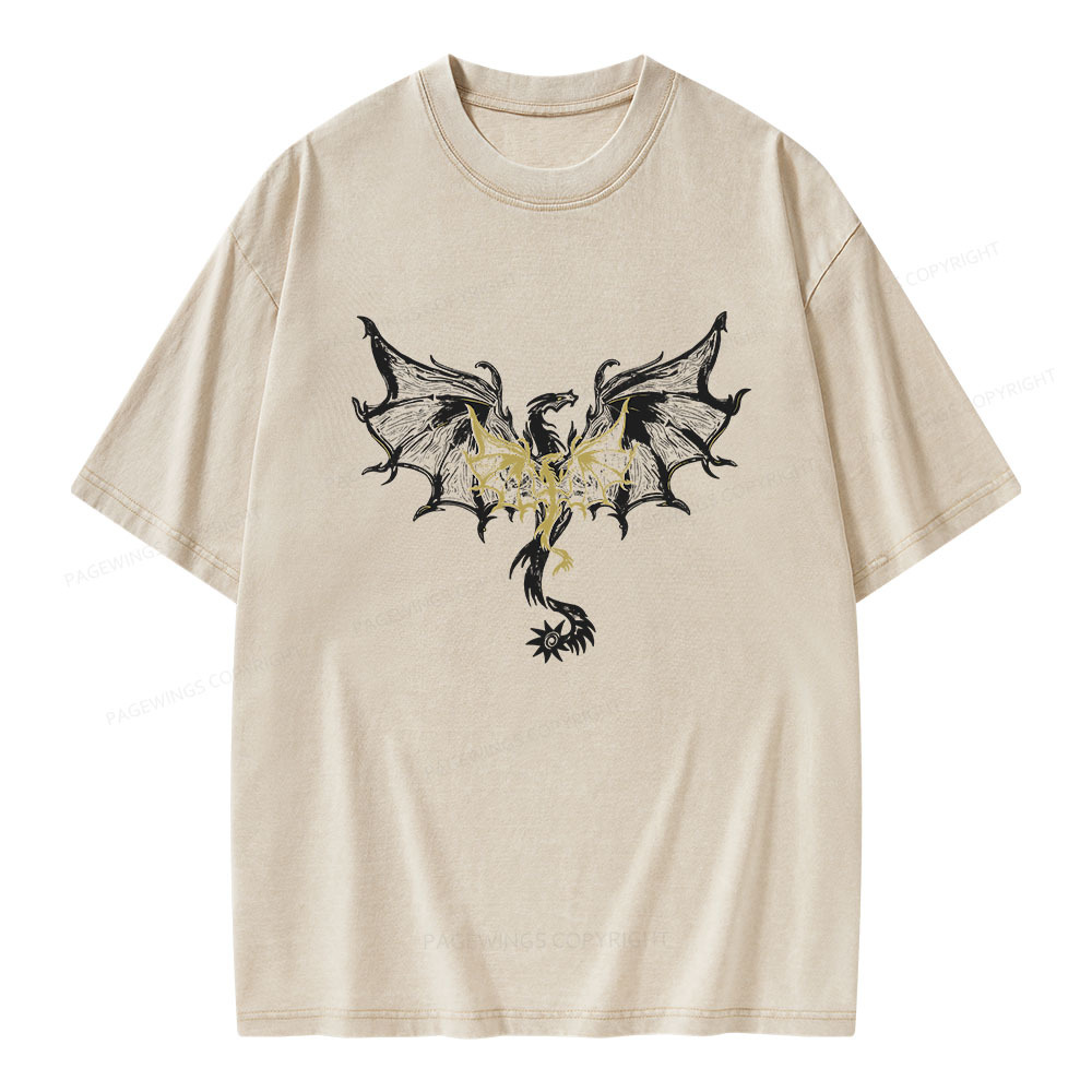 Pagewings Dragon Fantasty Unisex Washed T-shirt