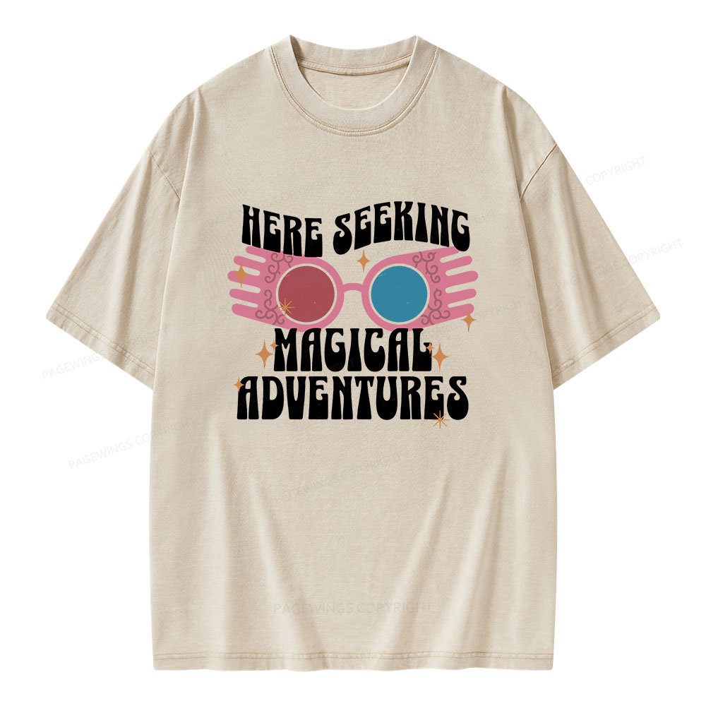 Pagewings Seeking Magical Adventures Unisex Washed T-shirt