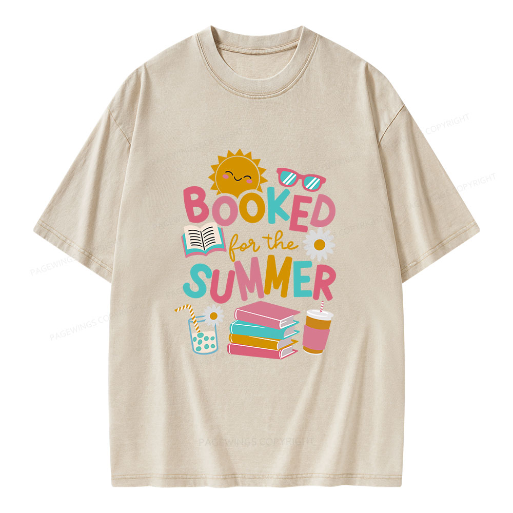 Pagewings Booked For The Summer Unisex Washed T-shirt