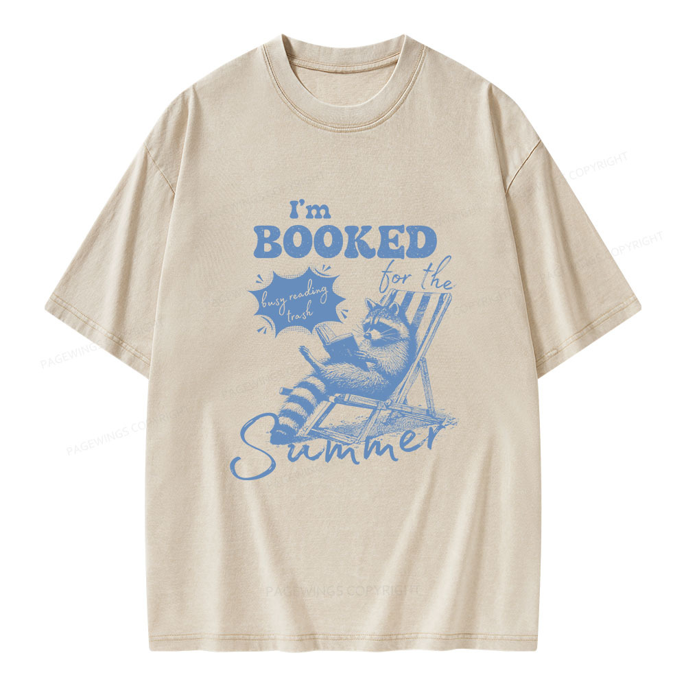 Pagewings I'm Booked For The Summer Unisex Washed T-shirt
