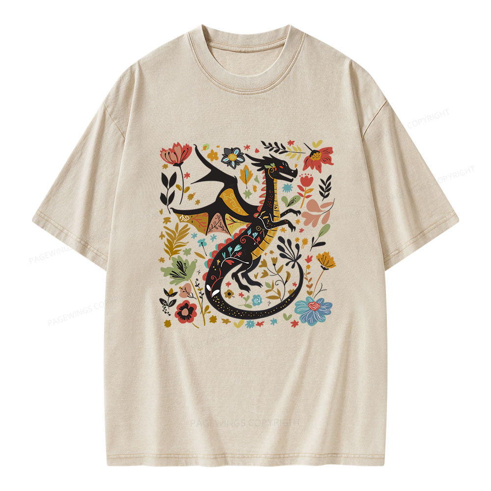Pagewings Fantasy Reader Unisex Washed T-shirt