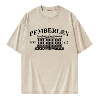 Pagewings Pemberley Unisex EST 1813 Washed T-shirt