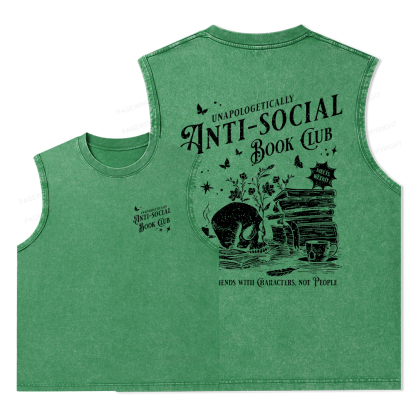 Pagewings Anti-social Book Club Comfort Colors Unisex Washed Tank Top