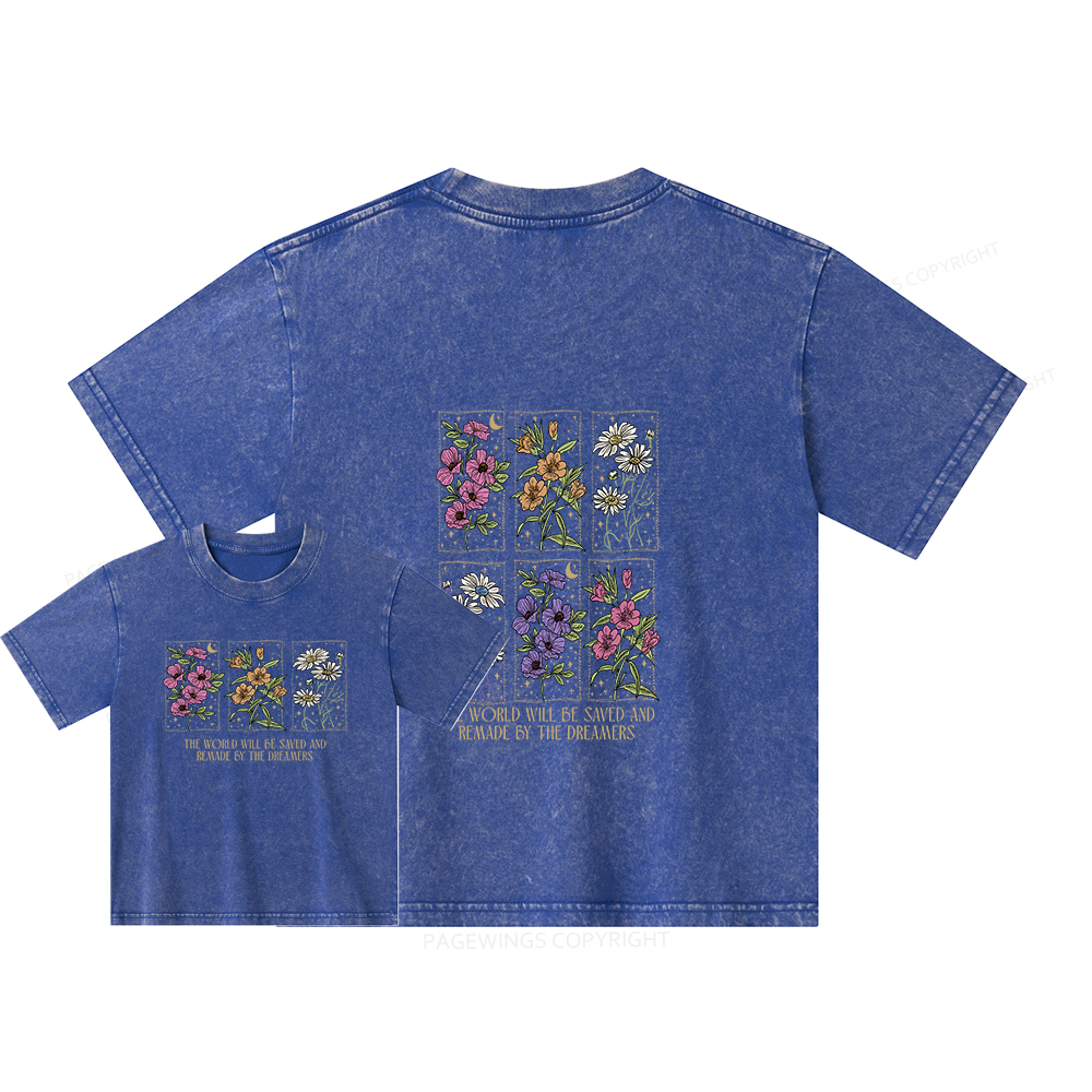 Pagewings The World Will Be Saved And Remade Unisex Kids Washed T-shirt