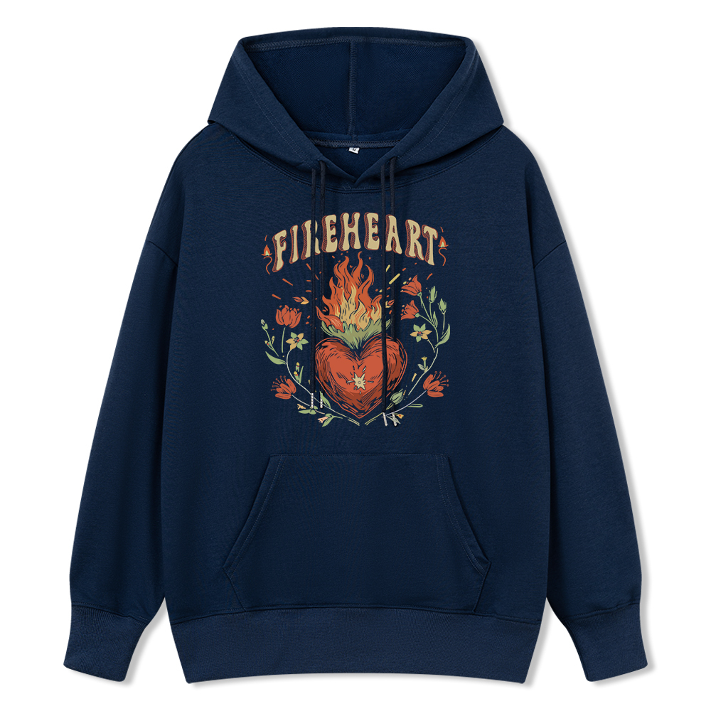 Pagewings Vintage Fire-heart Unisex Classic Hoodie