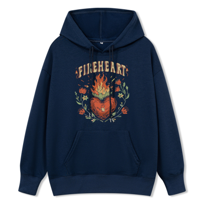 Pagewings Vintage Fire-heart Unisex Classic Hoodie