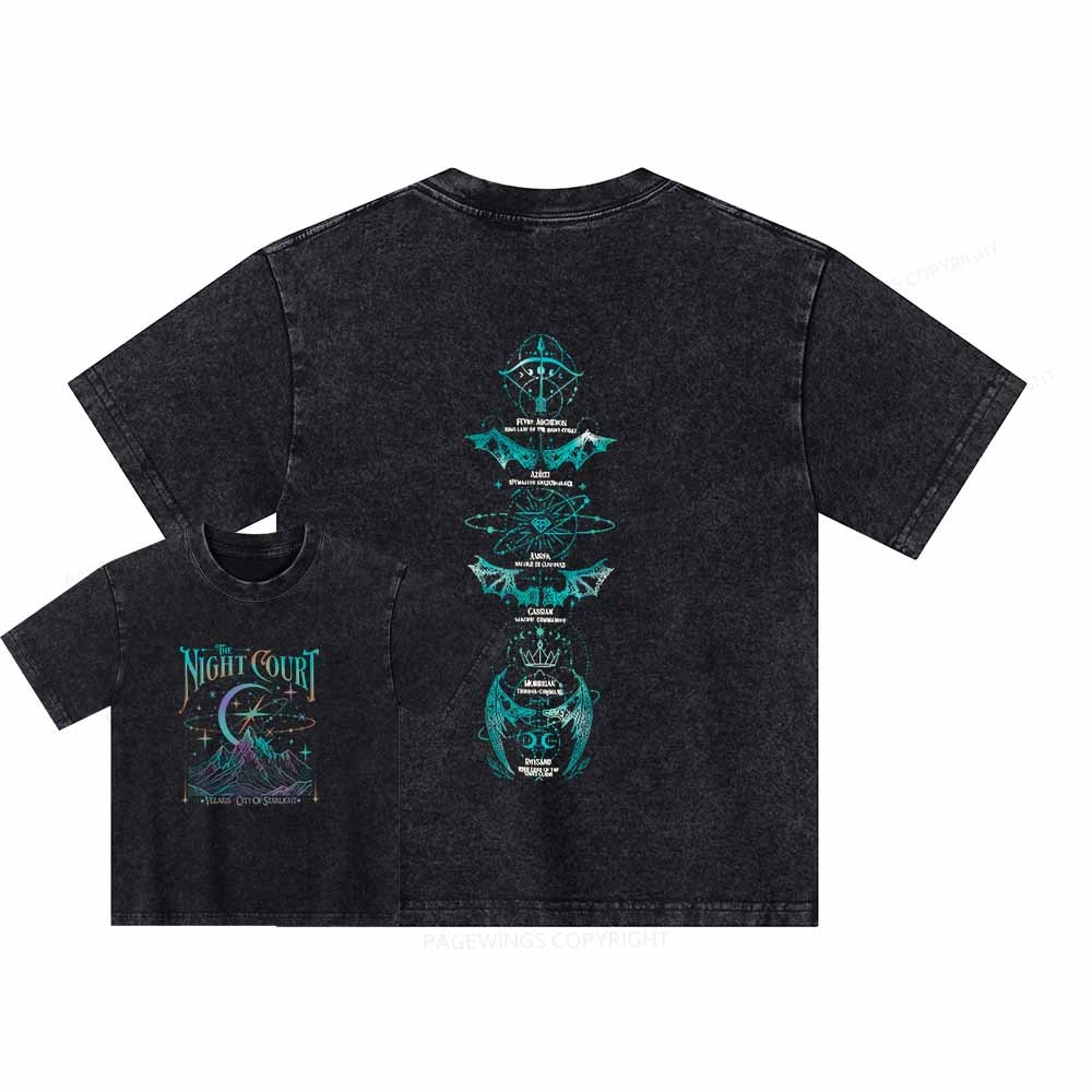 Pagewings The Night Court Unisex Kids Washed T-shirt
