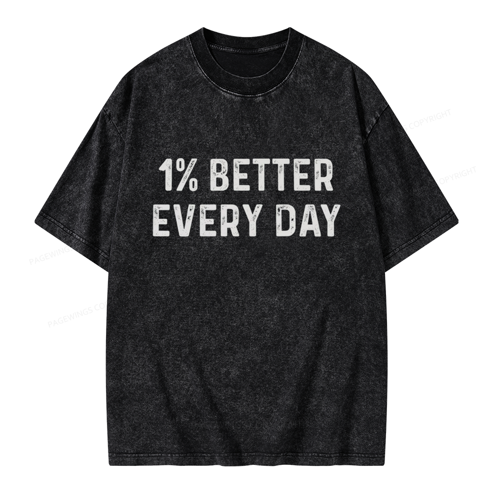 Pagewings 1% Better Every Day Unisex Washed T-shirt