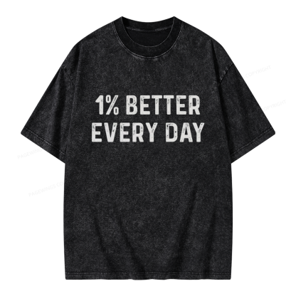 Pagewings 1% Better Every Day Unisex Washed T-shirt