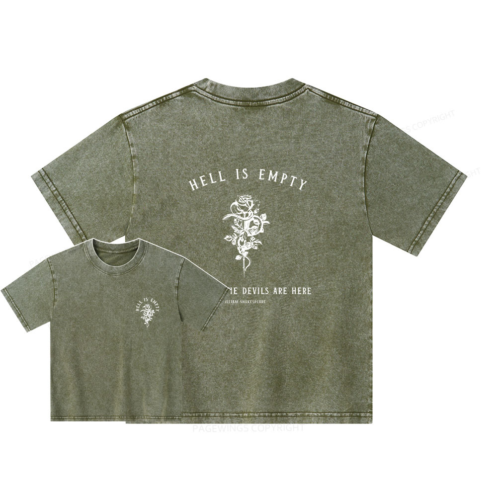Pagewings Hell Is Empty And All The Devils Are Here Unisex Kids Washed T-shirt