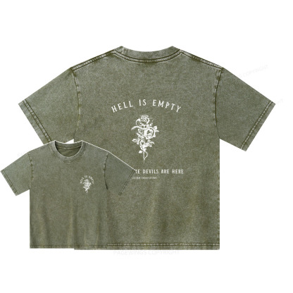 Pagewings Hell Is Empty And All The Devils Are Here Unisex Kids Washed T-shirt