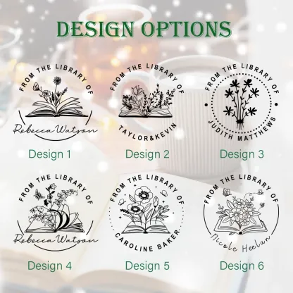 Pagewings Personalized Flowers Name Book Lovers Gift Book Embosser