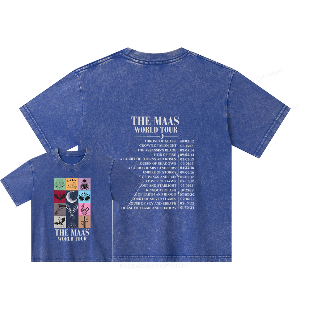 Pagewings World Tour Unisex Kids Washed T-shirt