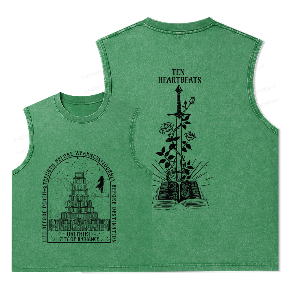 Pagewings Life Before Death Strength Before Weakness Unisex Washed Tank Top