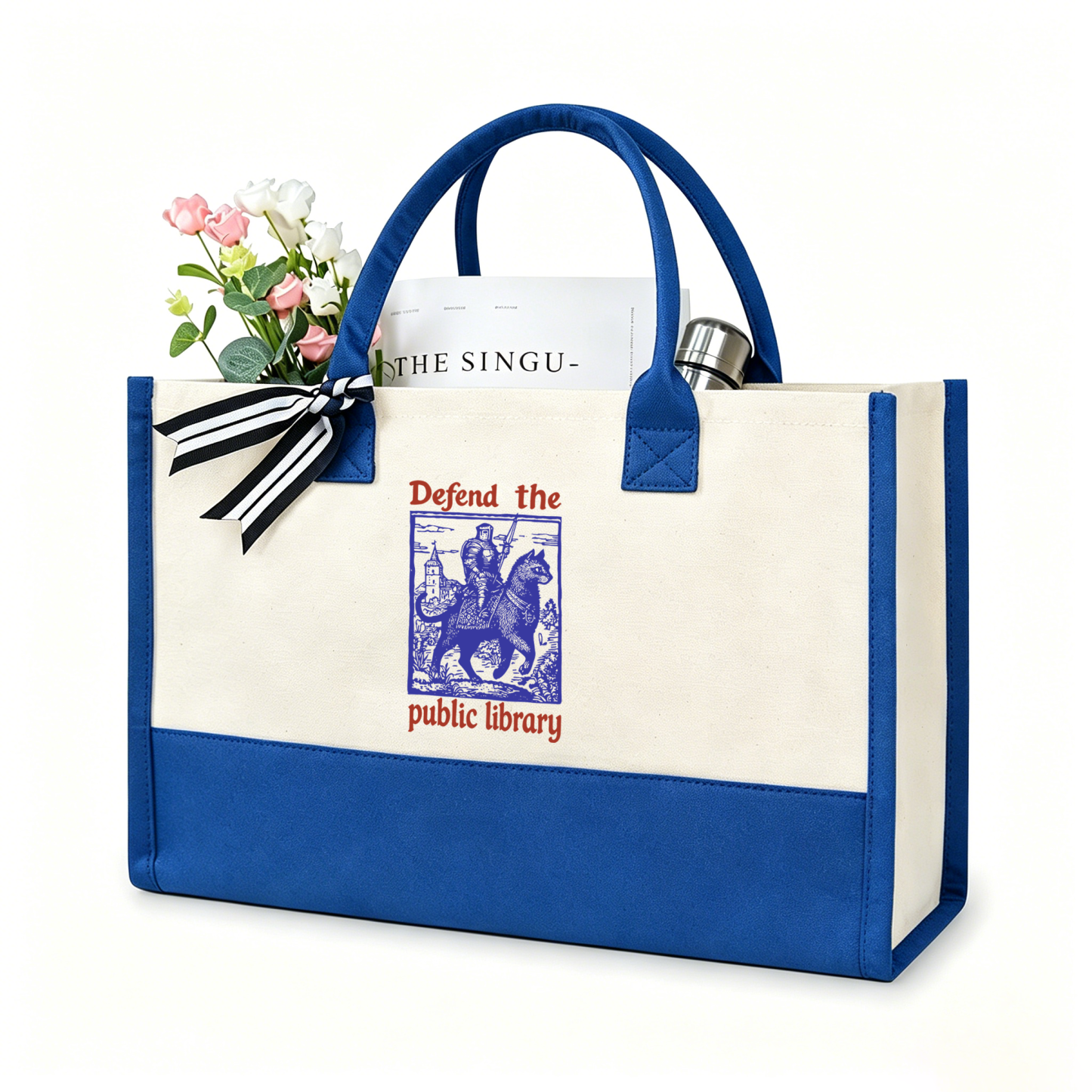 Pagewings Defend the Public Library12732 Large Tote Bag