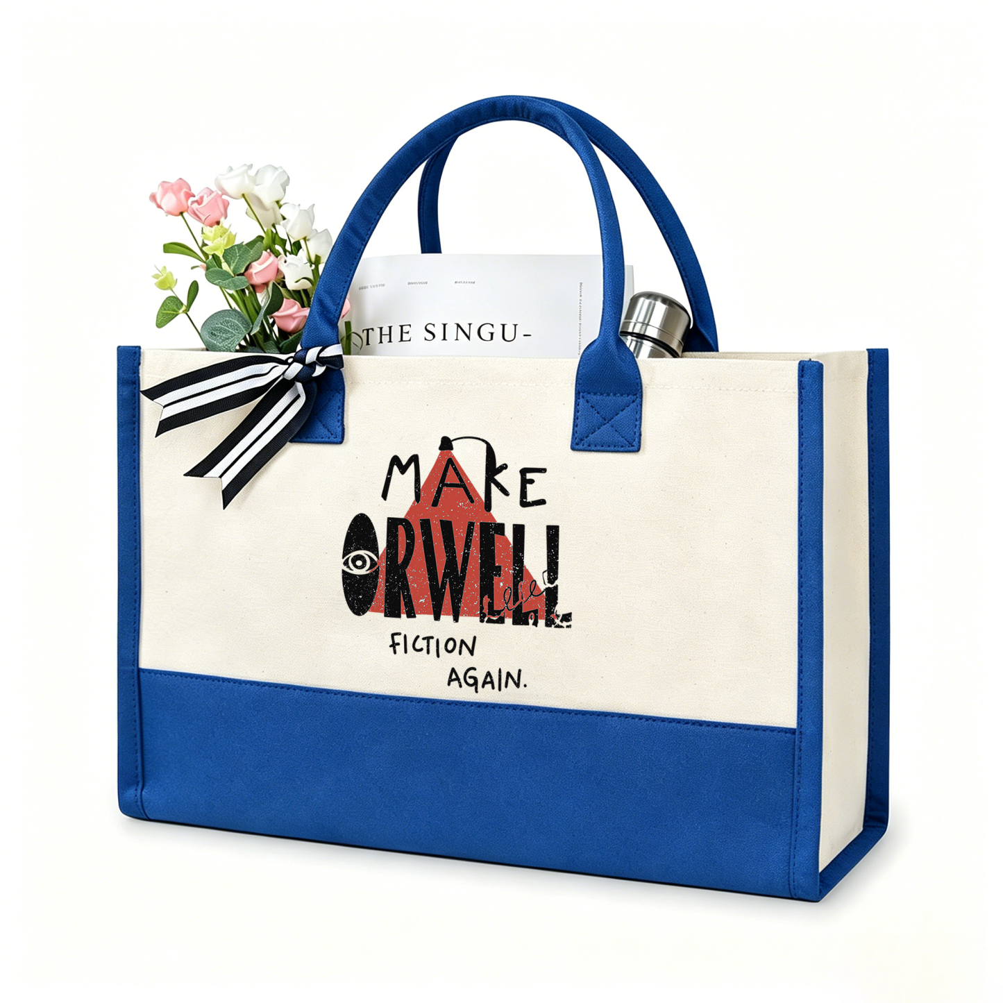 Pagewings Make Orwell Fiction Again10207 Large Tote Bag