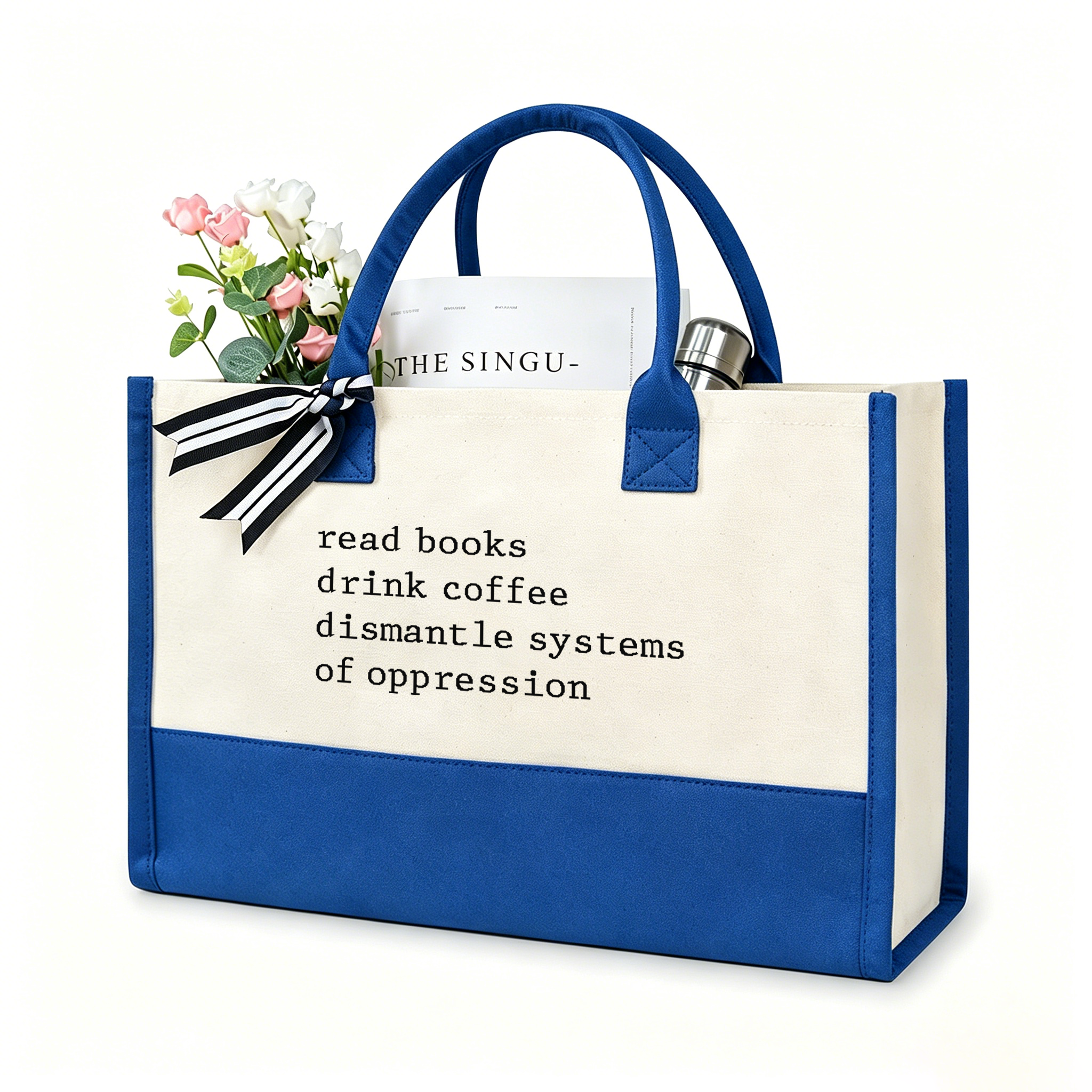 Pagewings Read Books Drink Coffee11406 Large Tote Bag
