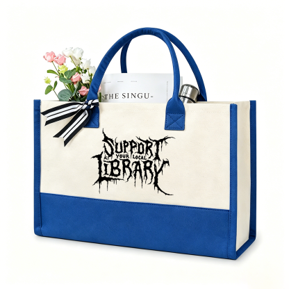 Pagewings Support Your Local Library11432 Large Tote Bag
