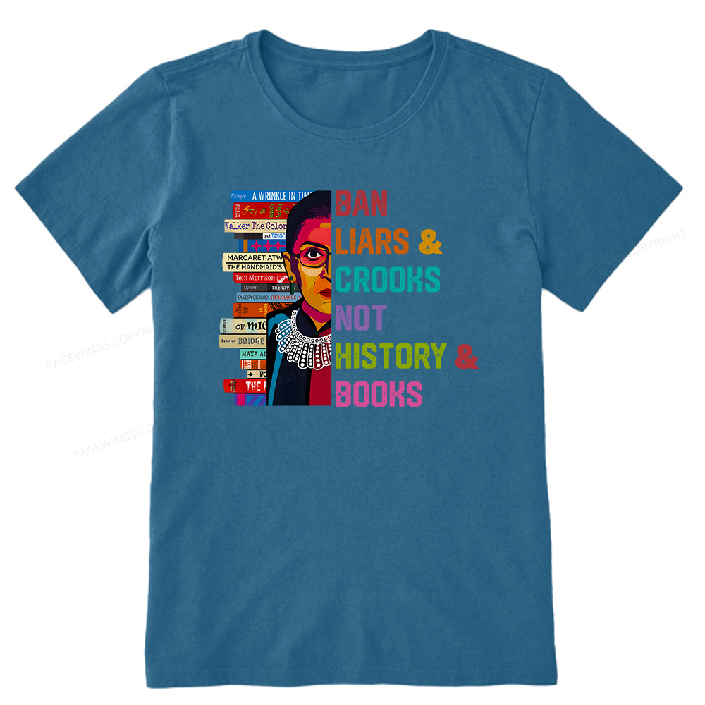 Pagewings Ban Liars and Crooks Not History and Books Unisex Classic T-