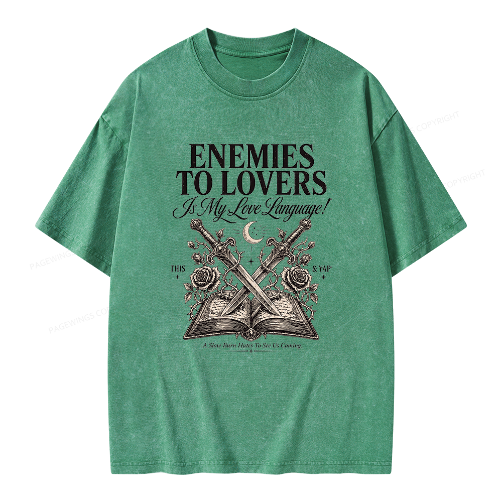 Pagewings Enemies to Lovers Unisex Washed T-shirt