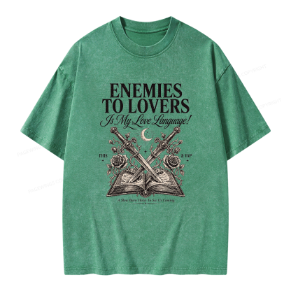 Pagewings Enemies to Lovers Unisex Washed T-shirt
