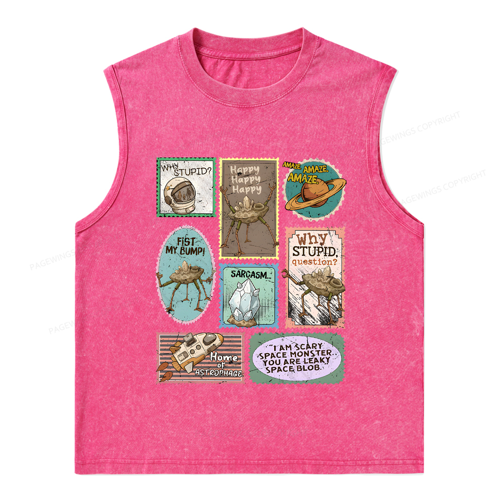 Pagewings Amaze Retro Sci-Fi Unisex Washed Tank Top