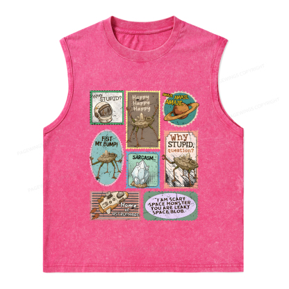 Pagewings Amaze Retro Sci-Fi Unisex Washed Tank Top