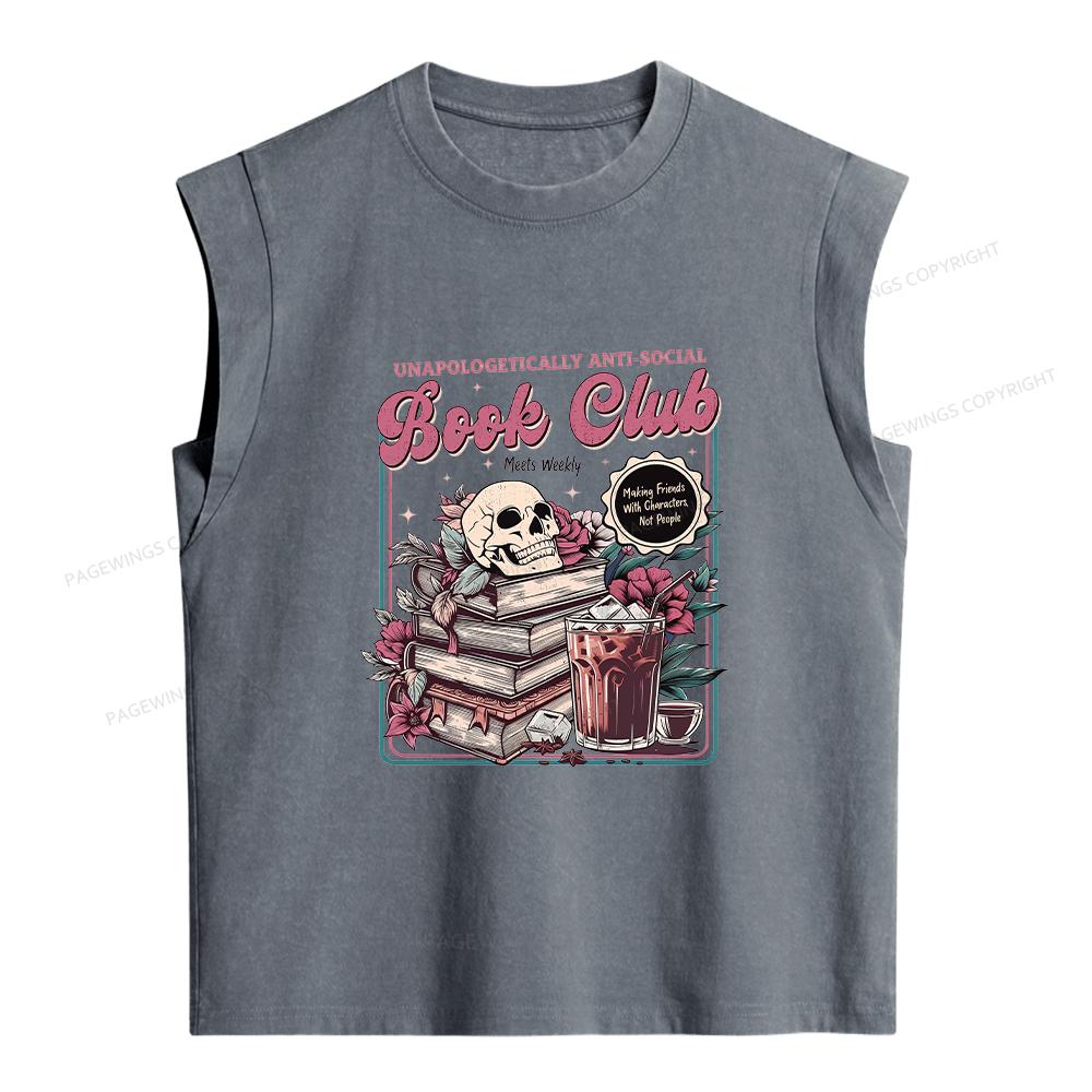 Pagewings Vintage Book Club Women's Washed Tank Top