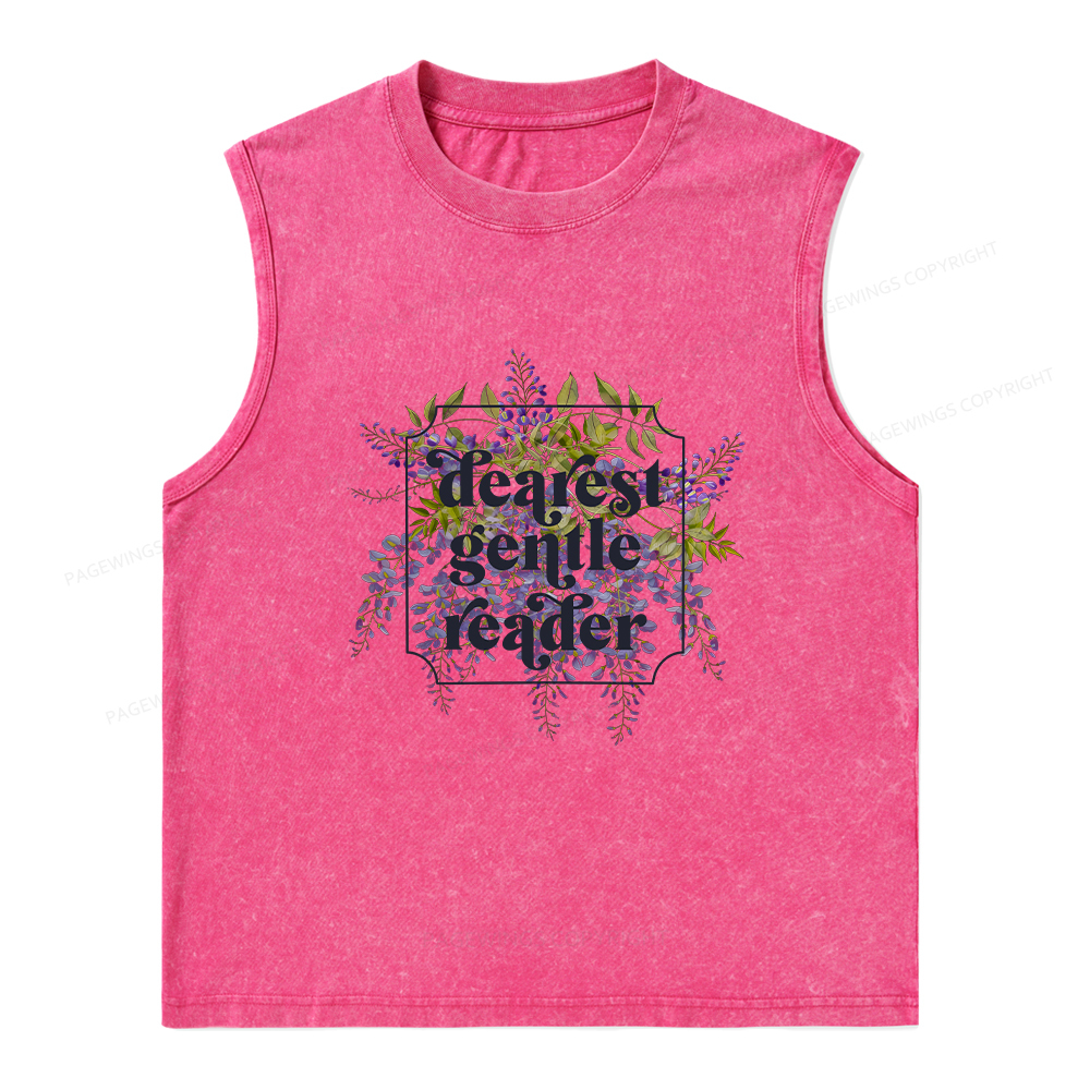 Pagewings Dearest Gentle Reader Unisex Washed Tank Top