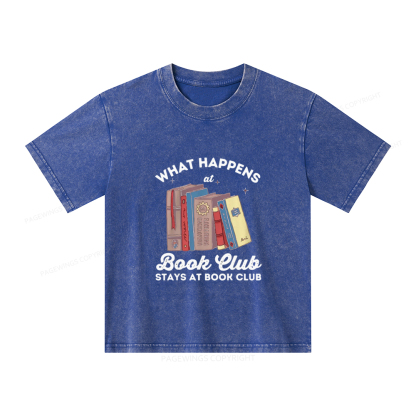 Pagewings Stays At Book Club Book Unisex Kids Washed T-shirt