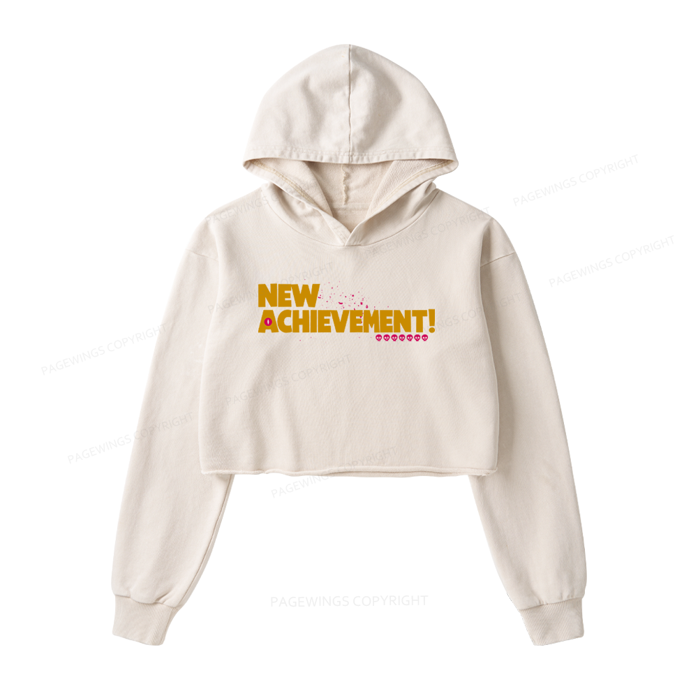 Pagewings New Achievement Washed Crop Hoodie