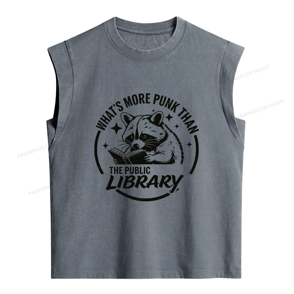 Pagewings What's More Punk Than The Public Library Women's Washed Tank Top