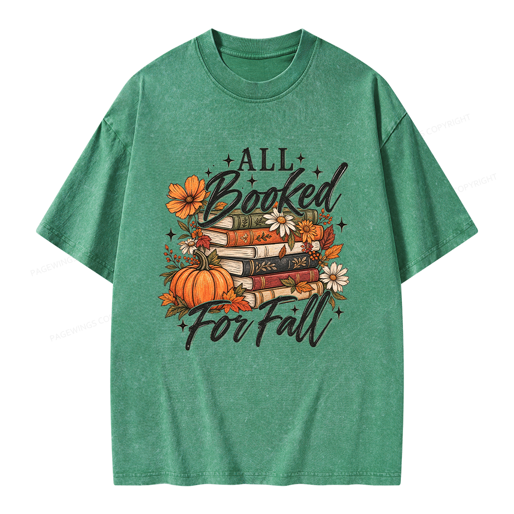 Pagewings Booked For Fall Pumpkin Unisex Washed T-shirt