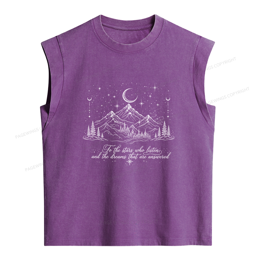 Pagewings Fantasy Bookish Reader Women's Washed Tank Top