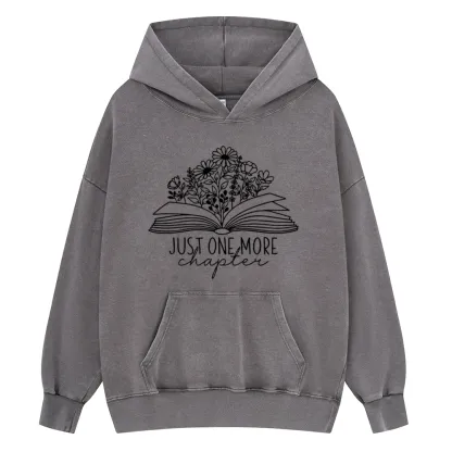 Pagewings Just One More Chapter Unisex Washed Hoodie