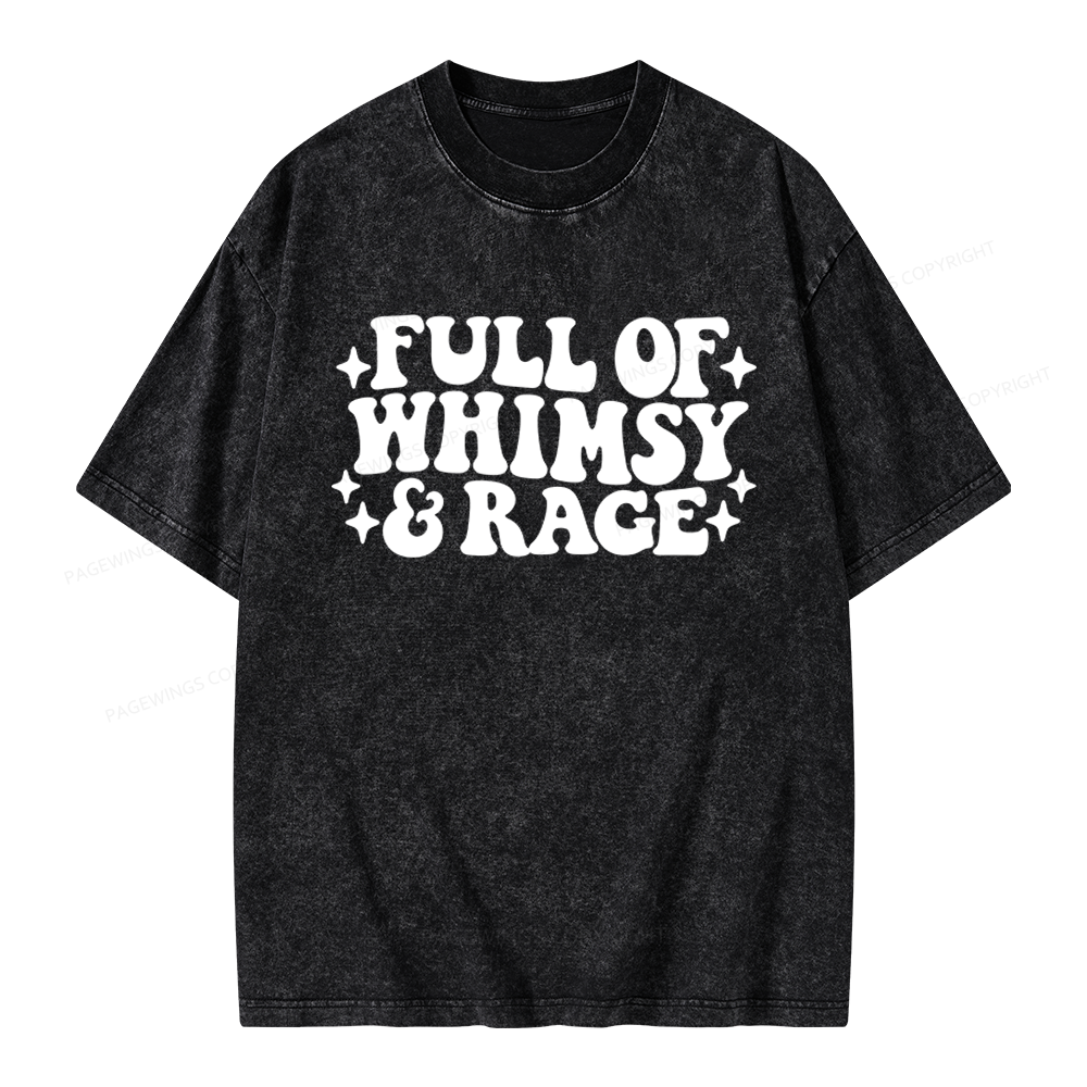 Pagewings Full Of Whimsy And Rage Unisex Washed T-shirt